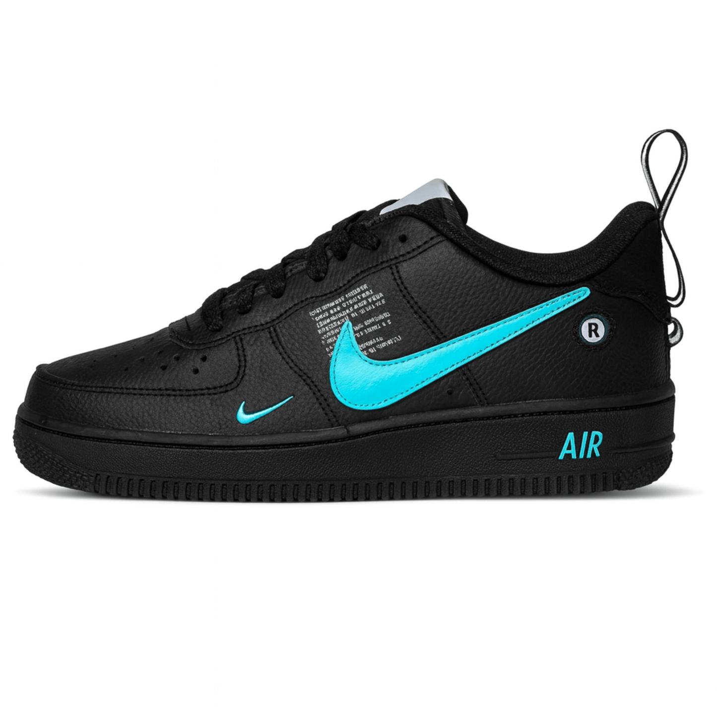 Air Force 1 Low negro y azul celeste TM