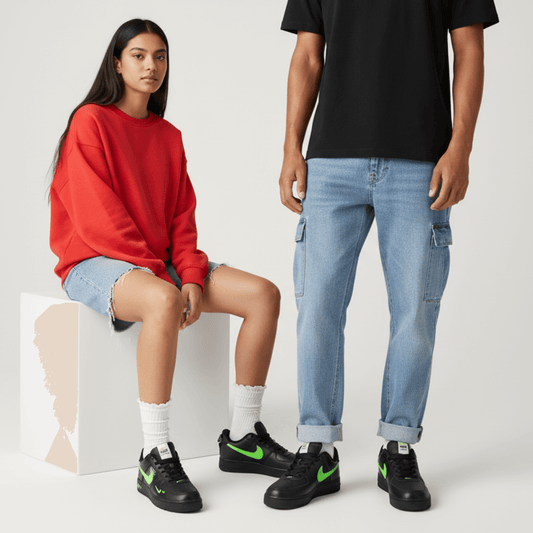 Air Force 1 Low negro y verde TM