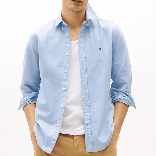 Camisa Oxford azul celeste Regular Fit