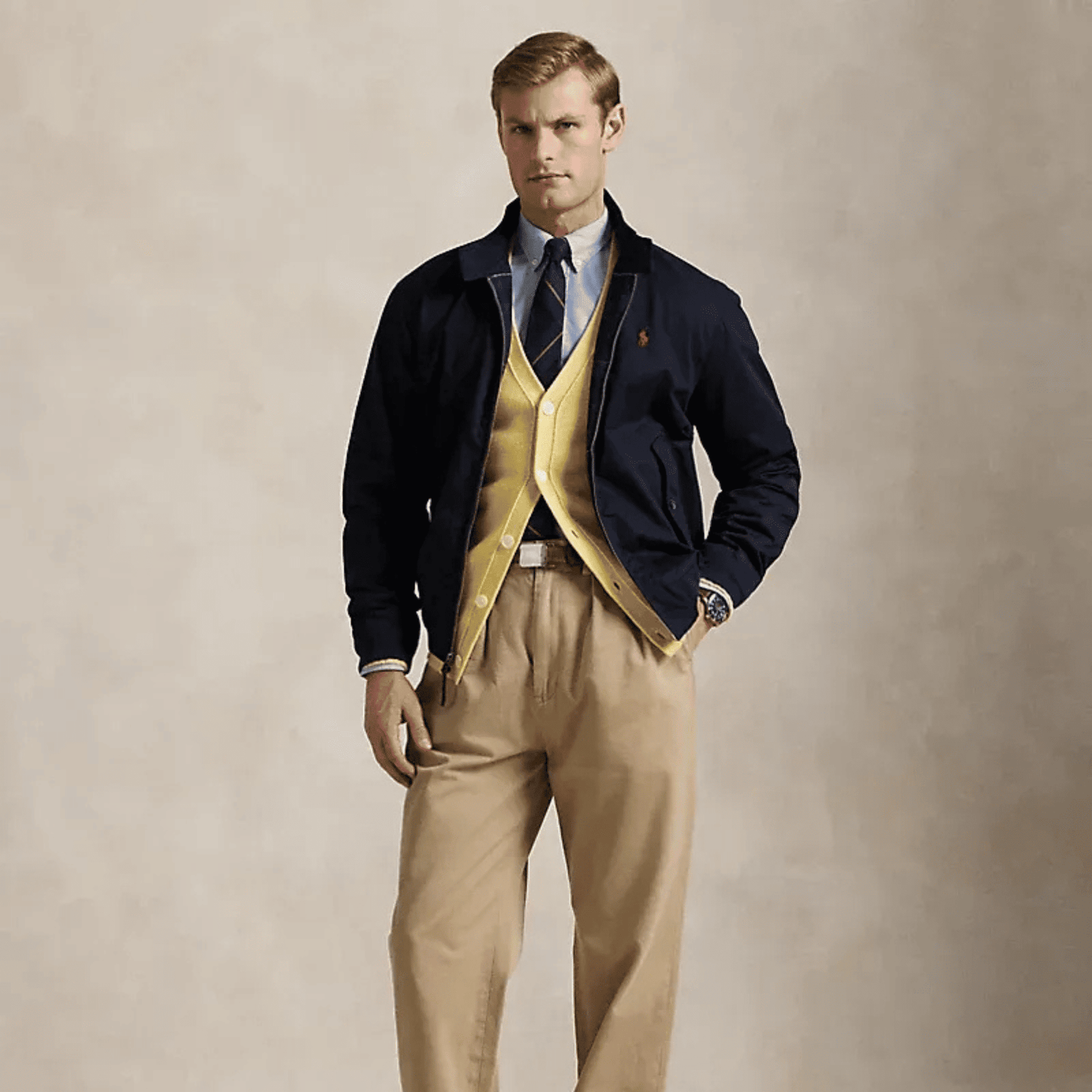 Chaqueta Bedford Twill azul marino hombre
