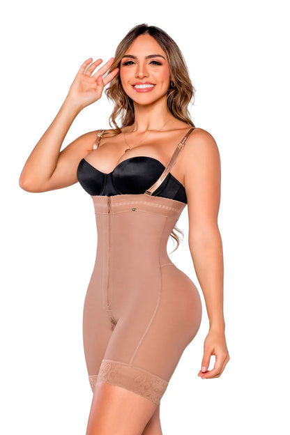 Faja SMI7097 La Coqueta – Media Pierna Strapless con Tirantes y Moldeo Natural