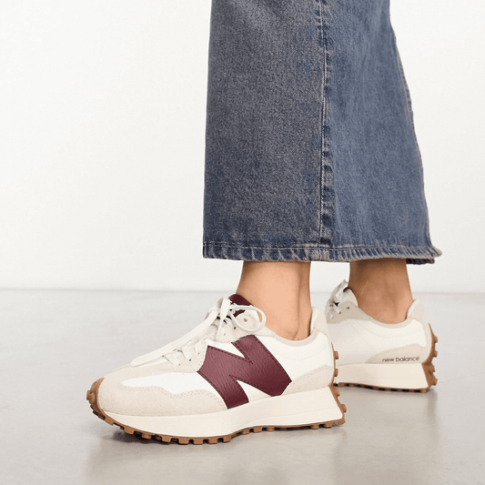 New Balance 327 hueso y burdeos