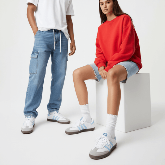 Samba OG blanco y azul cielo