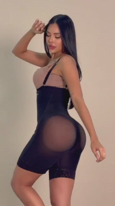 Faja SMI7097 La Coqueta – Media Pierna Strapless con Tirantes y Moldeo Natural